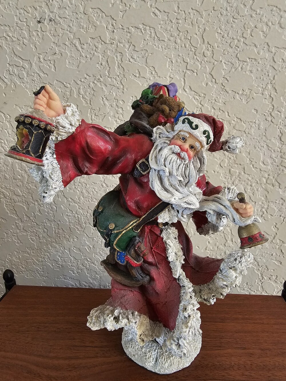 Vintage Lenox Red and White Santa Figurine with Green Accents